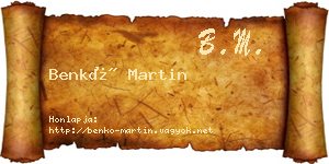 Benkő Martin névjegykártya